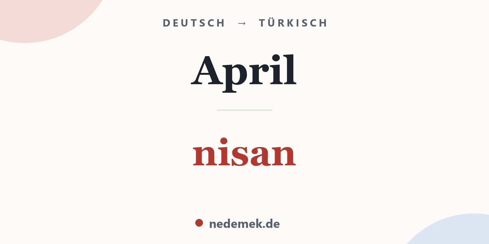 April auf Türkisch: nisan