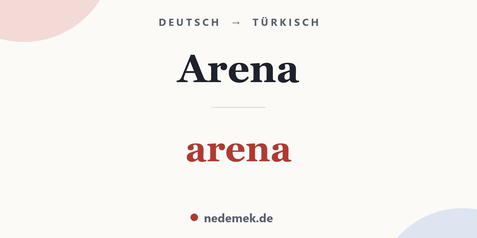 Arena auf Türkisch: arena