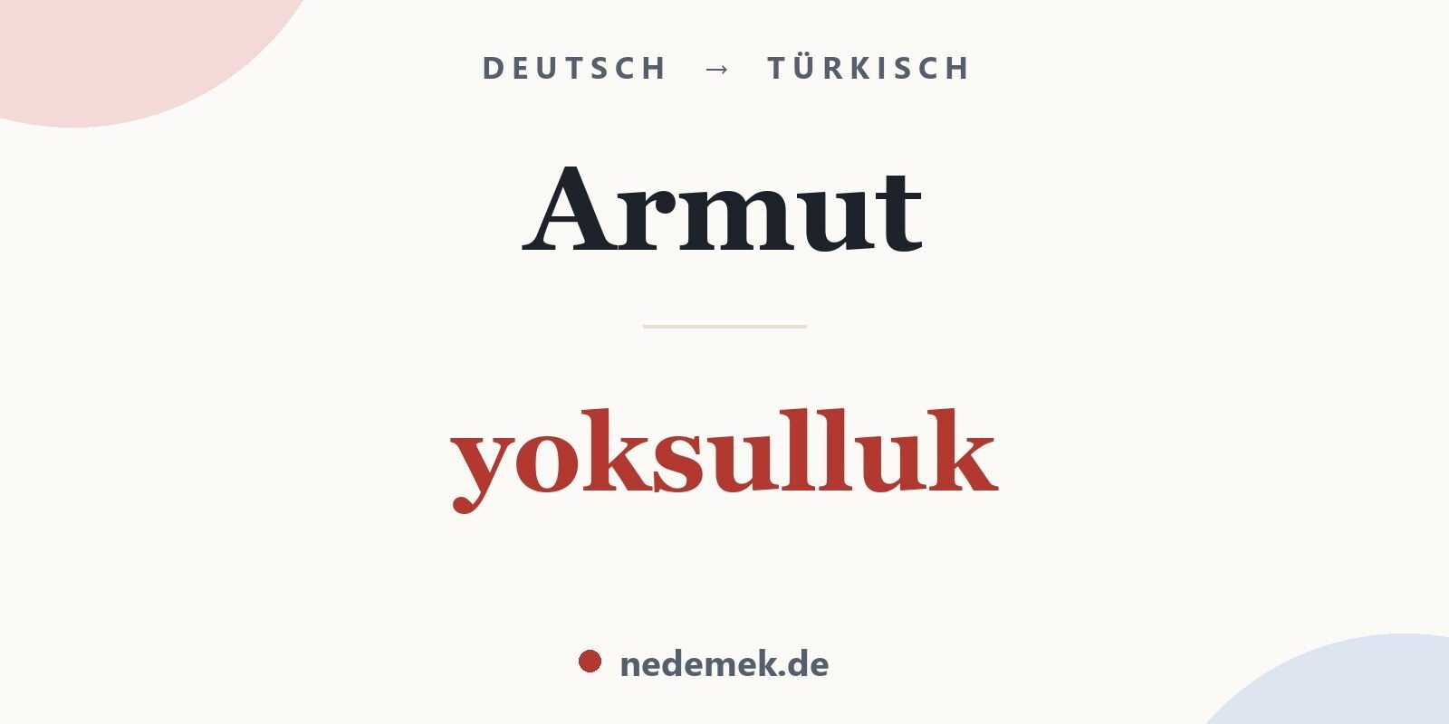Armut auf Türkisch: yoksulluk