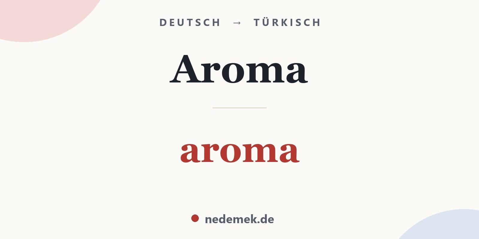 Aroma auf Türkisch: aroma