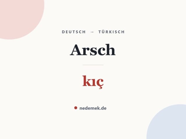Arsch auf Türkisch: kıç
