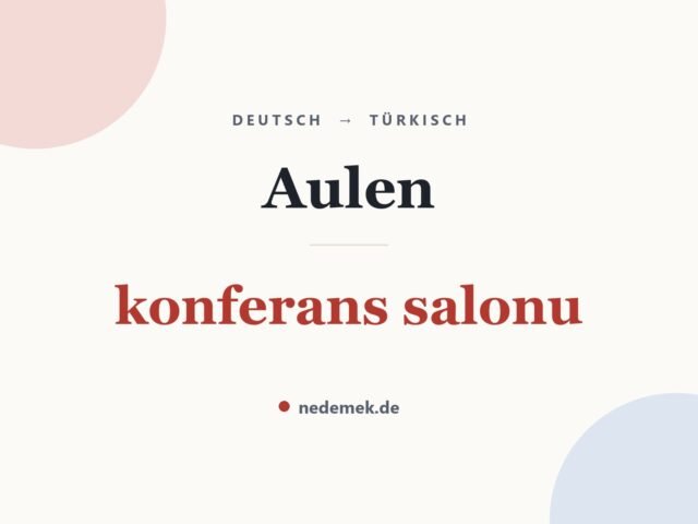 Aulen auf Türkisch: konferans salonu