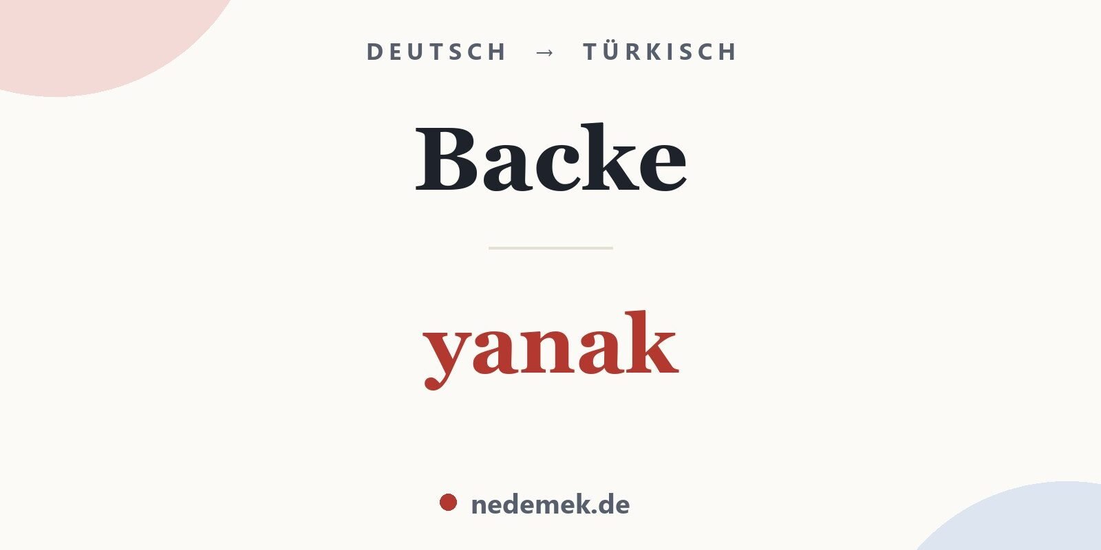 Backe auf Türkisch: yanak