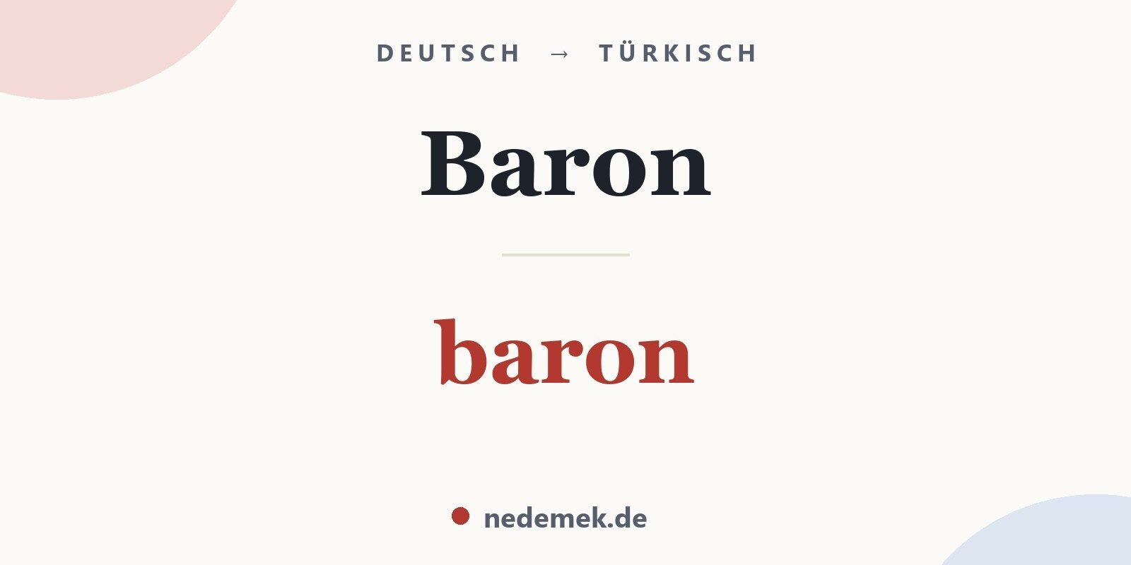 Baron auf Türkisch: baron