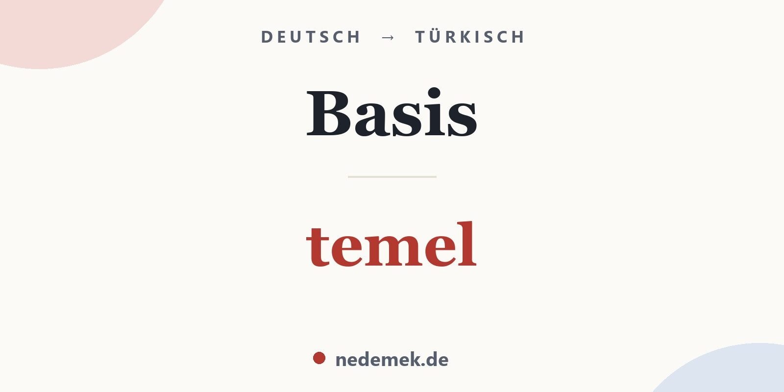 Basis auf Türkisch: temel