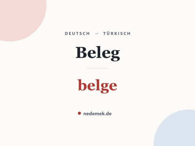Beleg auf Türkisch: belge