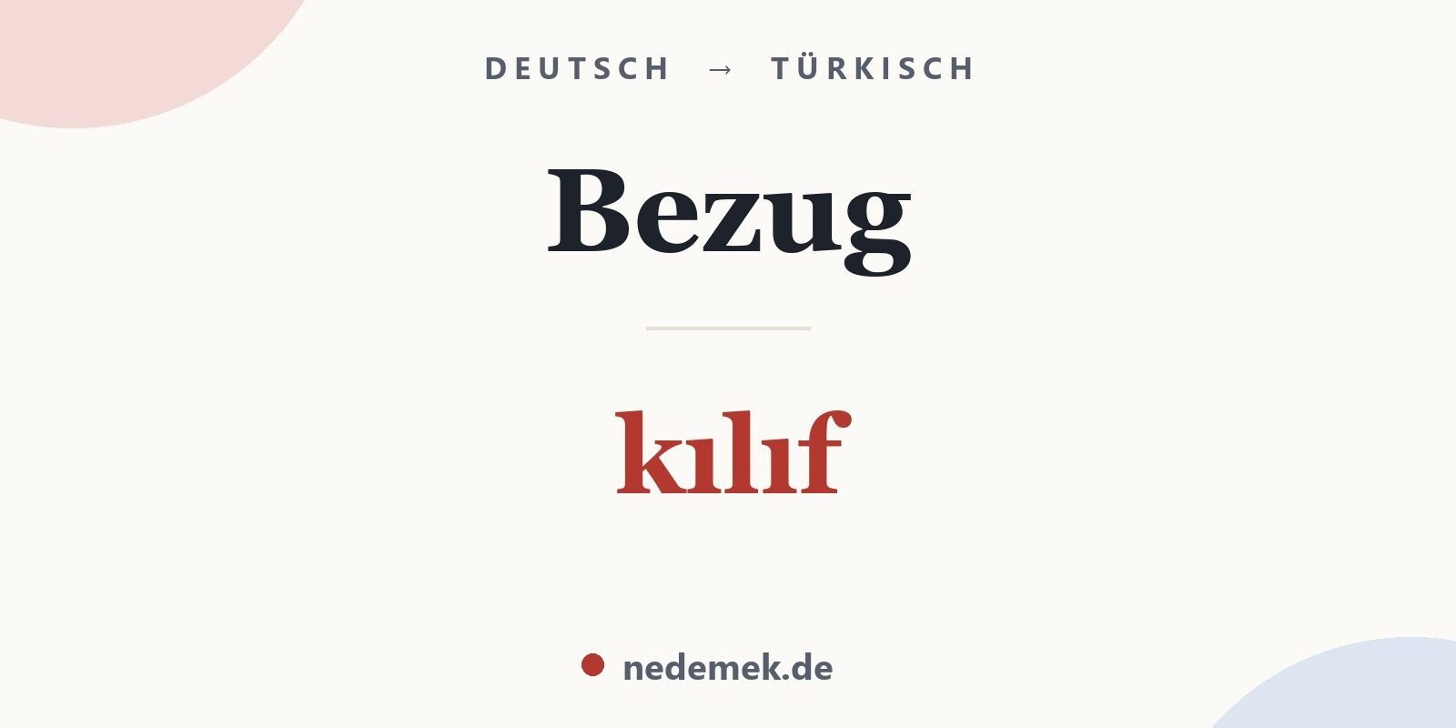 Bezug auf Türkisch: kılıf
