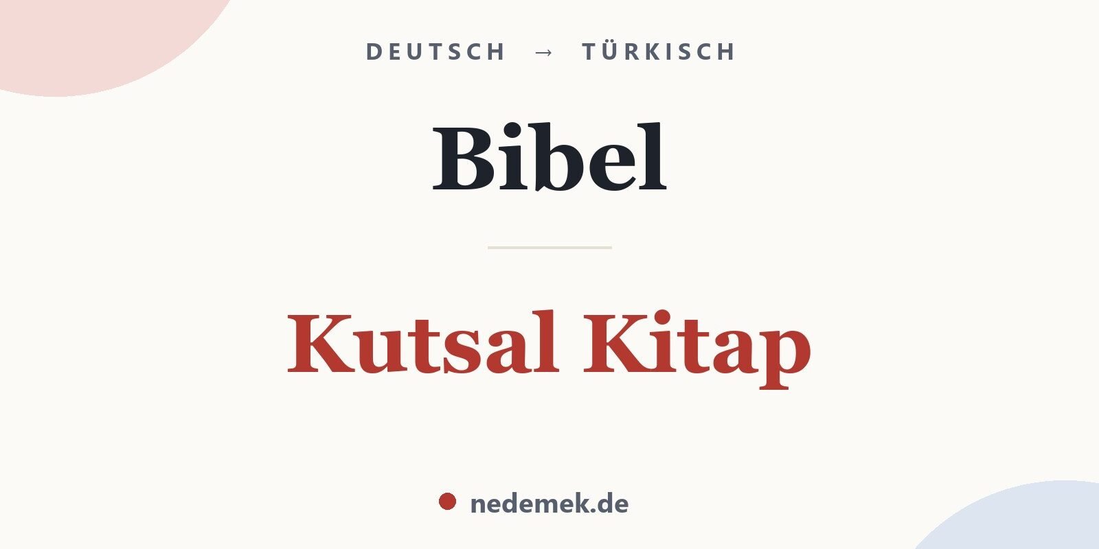 Bibel auf Türkisch: Kutsal Kitap