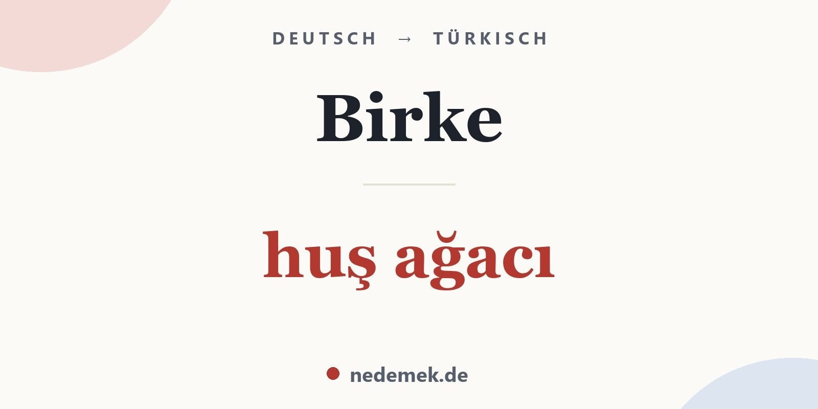 Birke auf Türkisch: huş ağacı