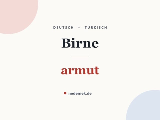 Birne auf Türkisch: armut