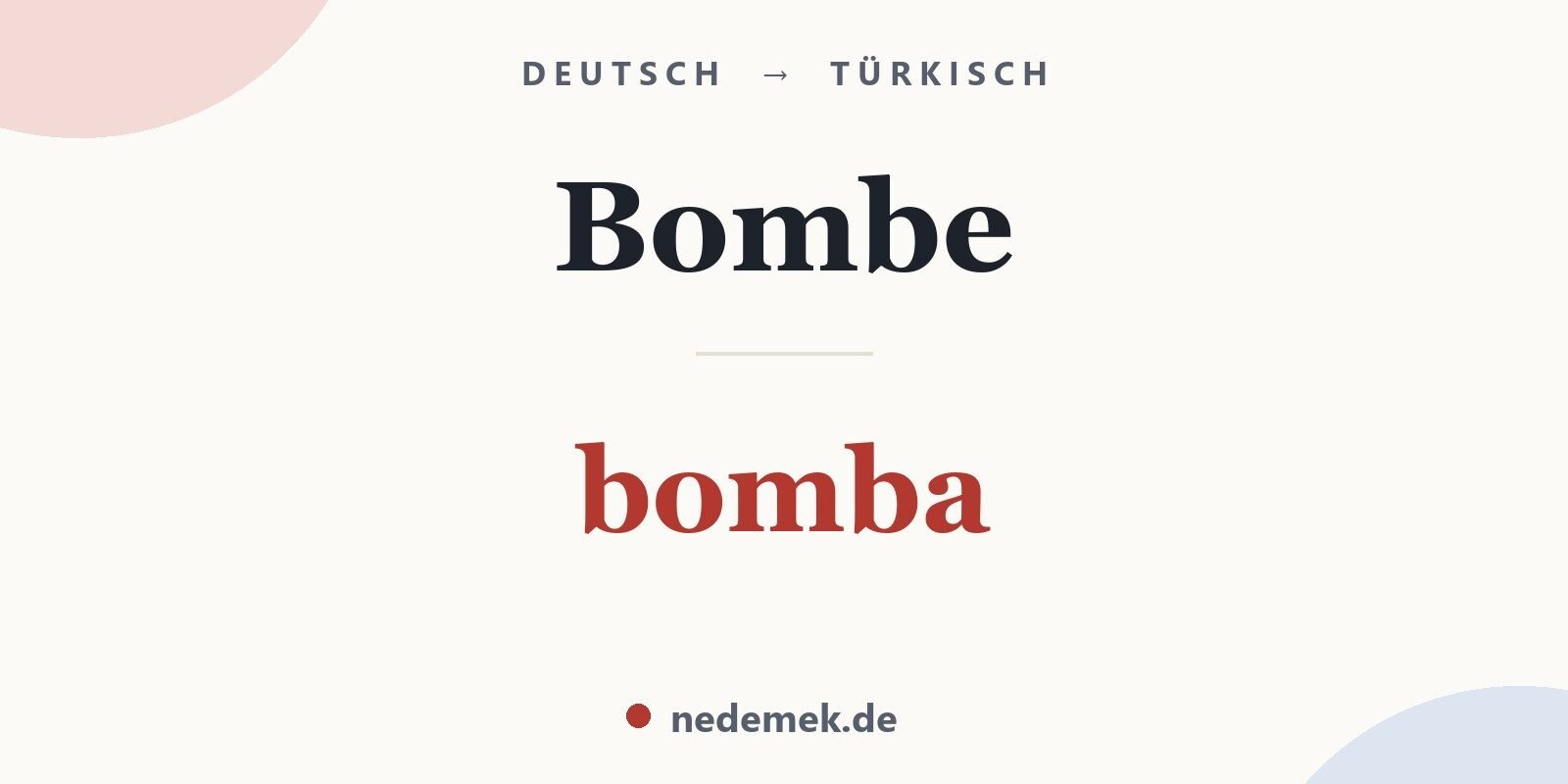 Bombe auf Türkisch: bomba