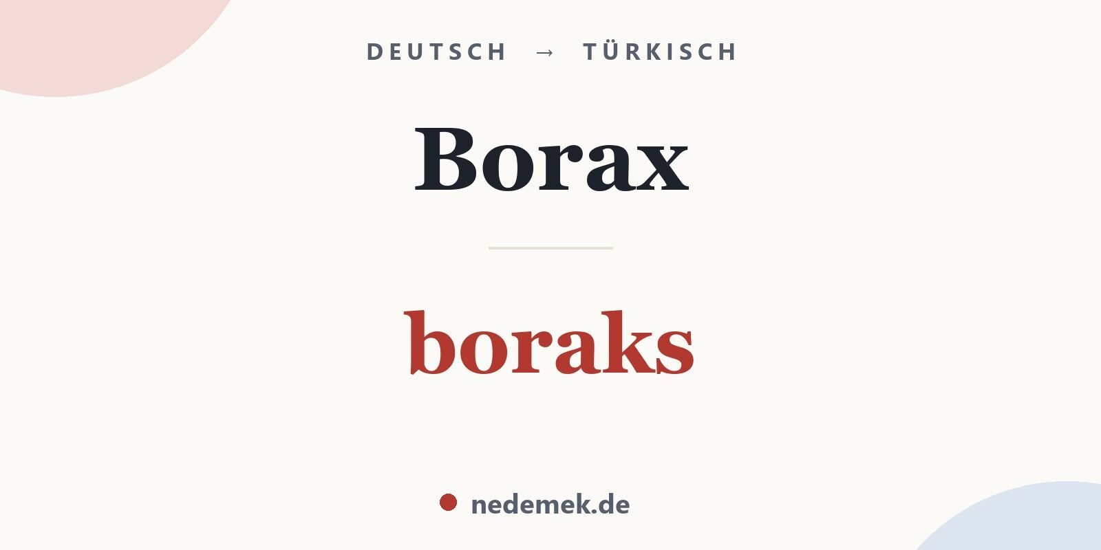 Borax auf Türkisch: boraks