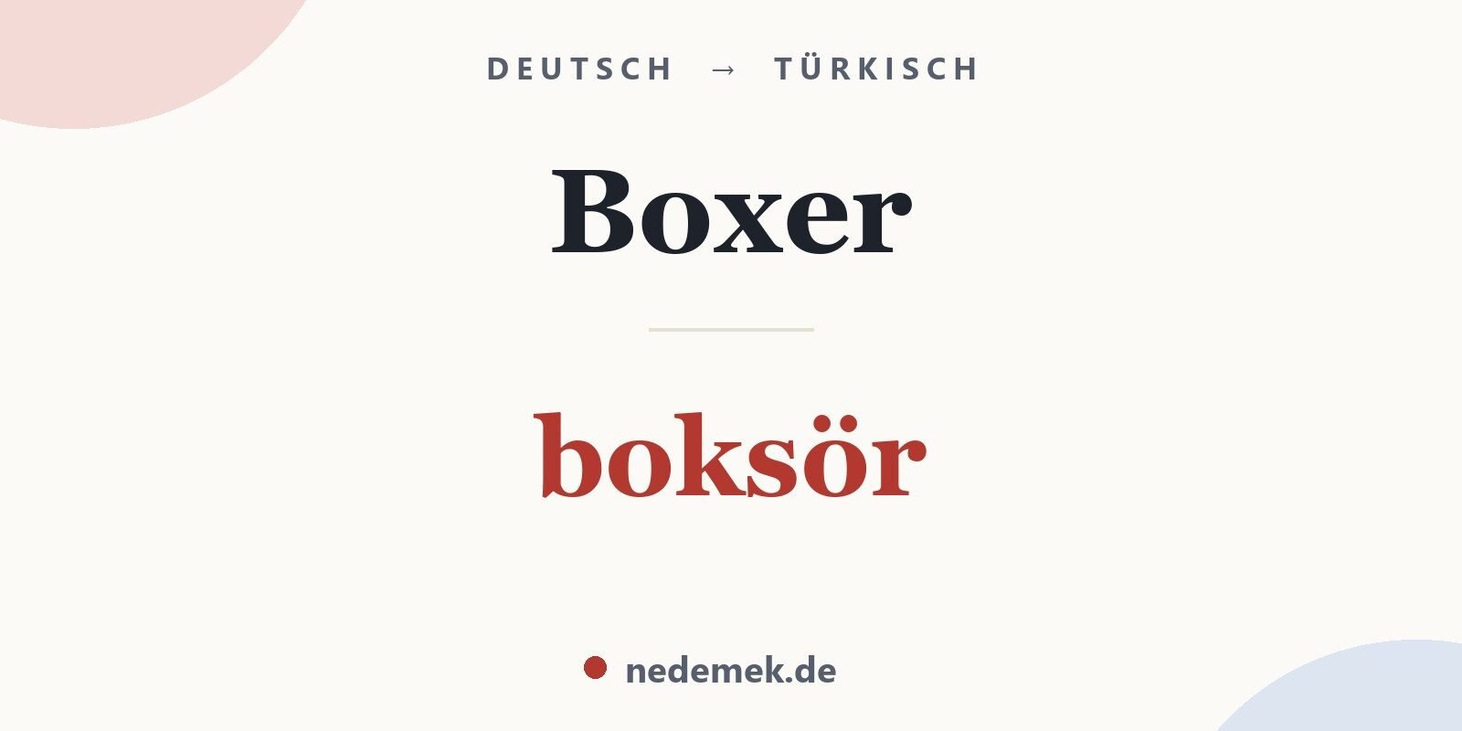 Boxer auf Türkisch: boksör