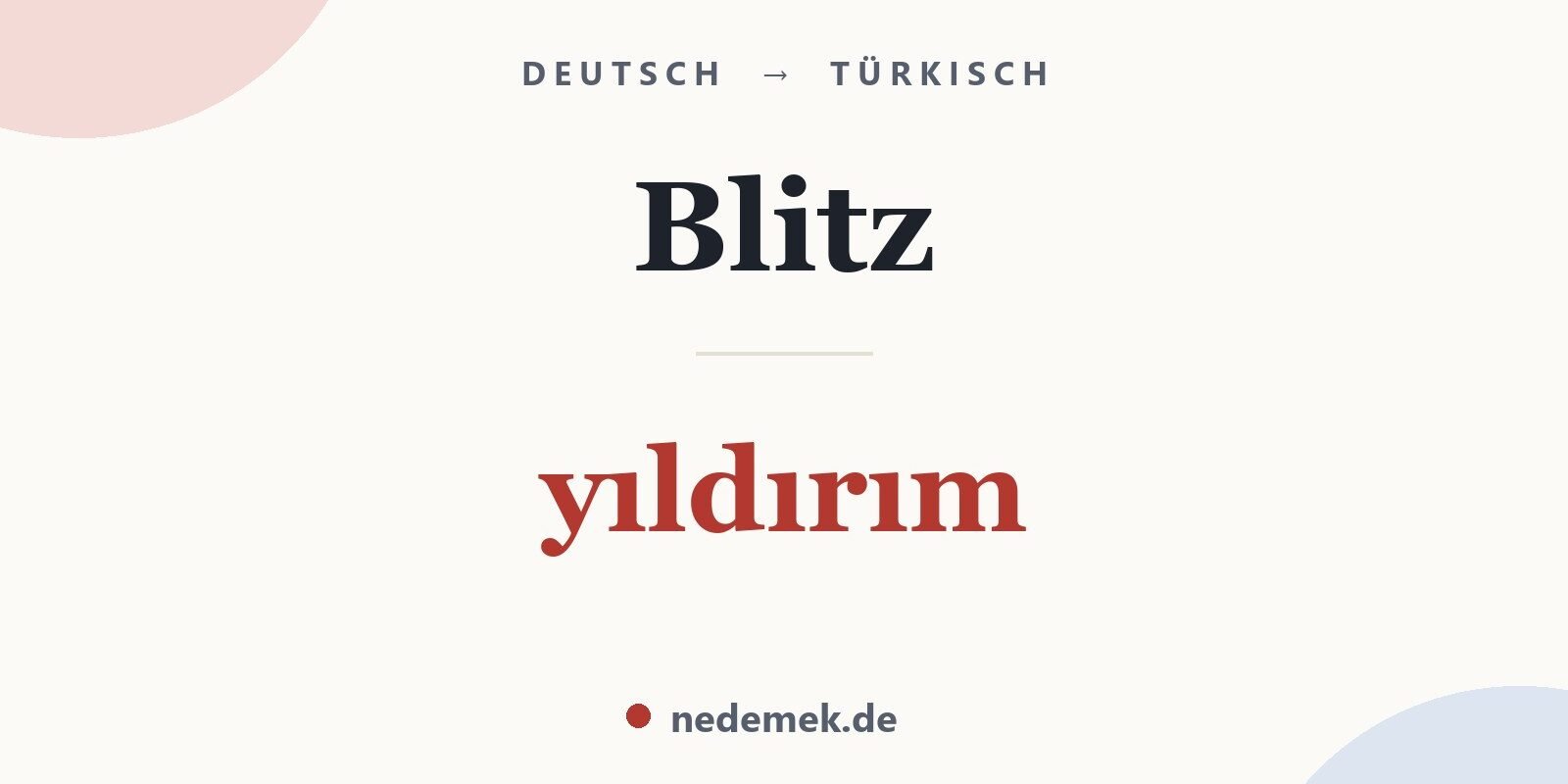 Blitz auf Türkisch: yıldırım