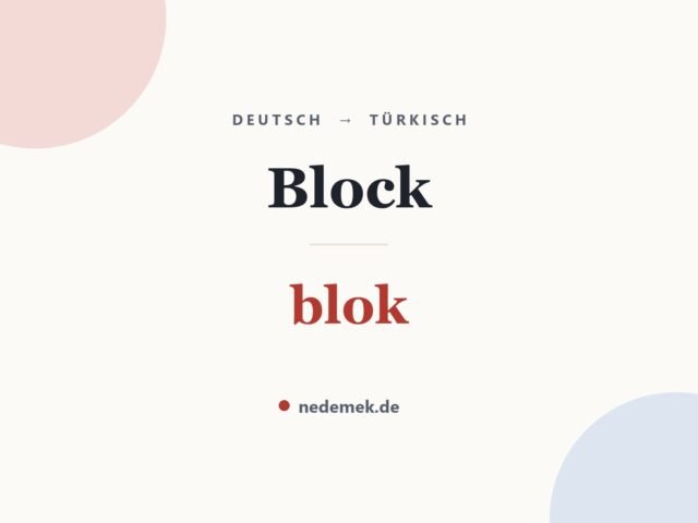 Block auf Türkisch: blok