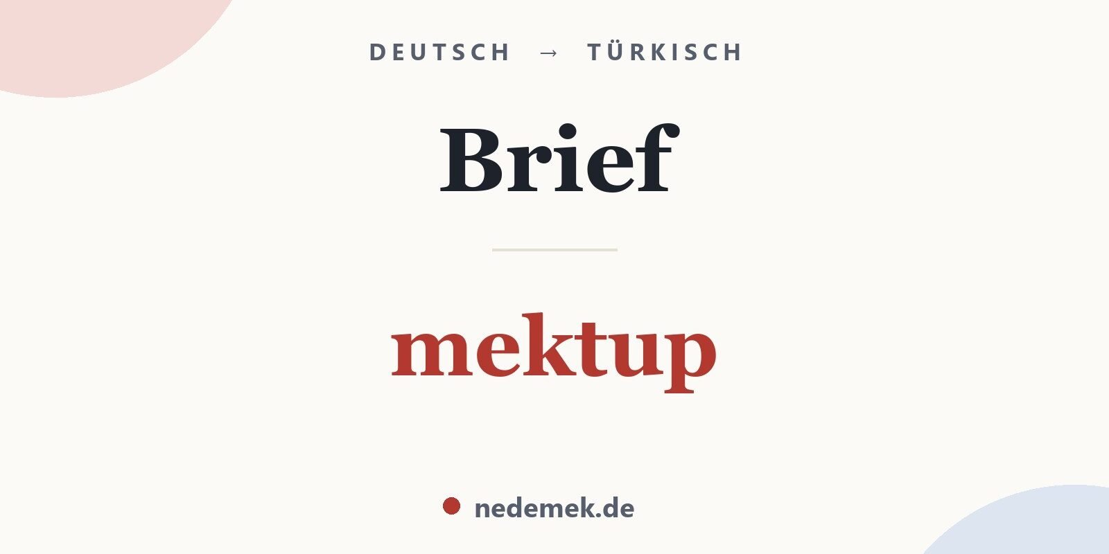 Brief auf Türkisch: mektup
