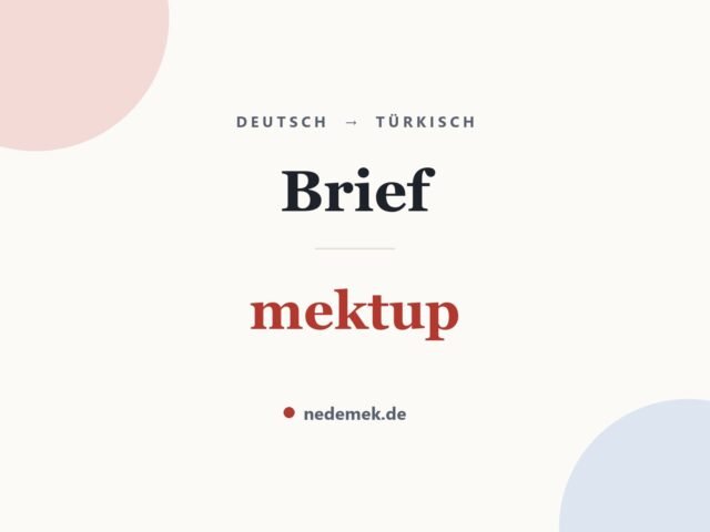 Brief auf Türkisch: mektup