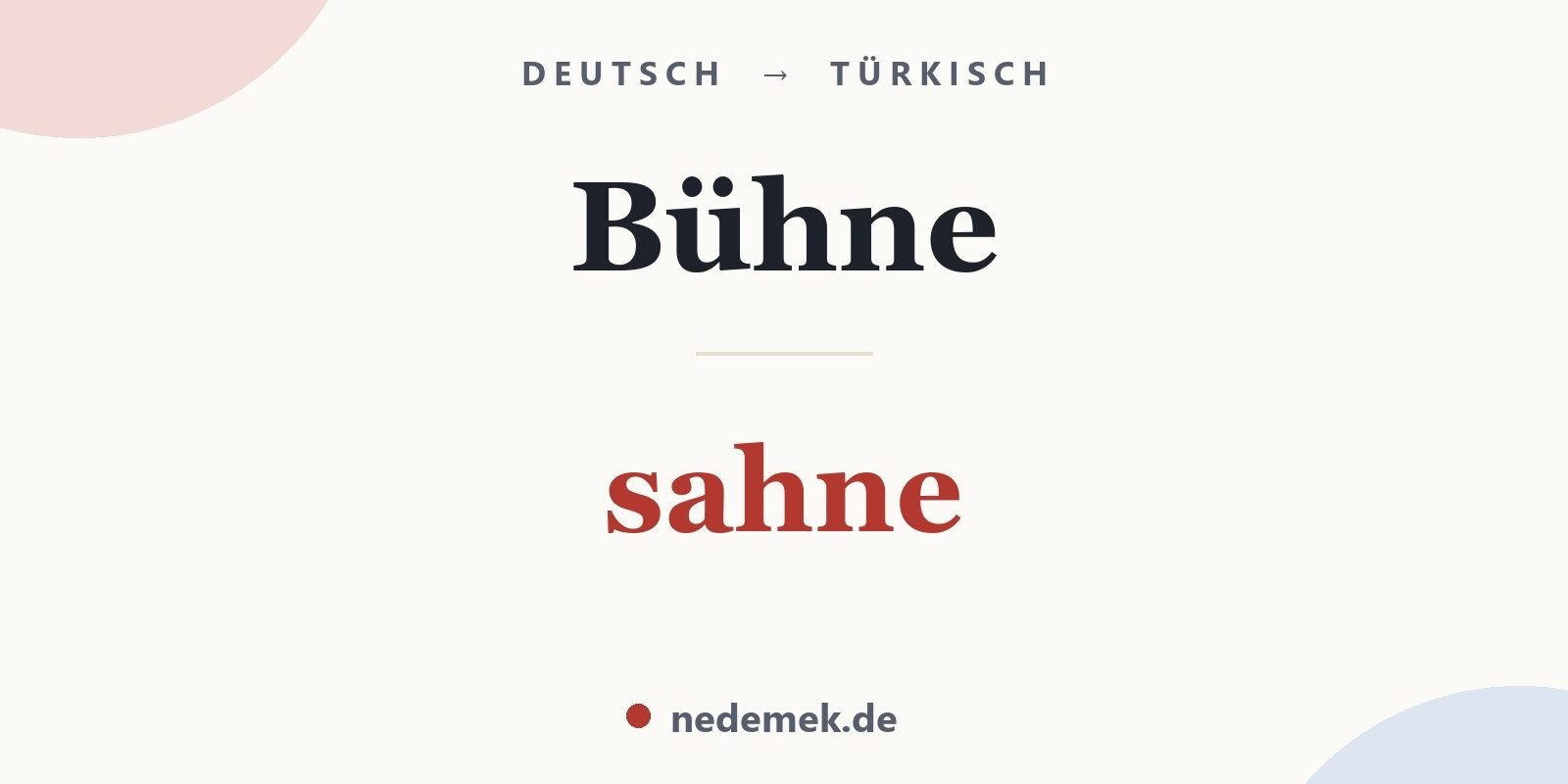 Bühne auf Türkisch: sahne