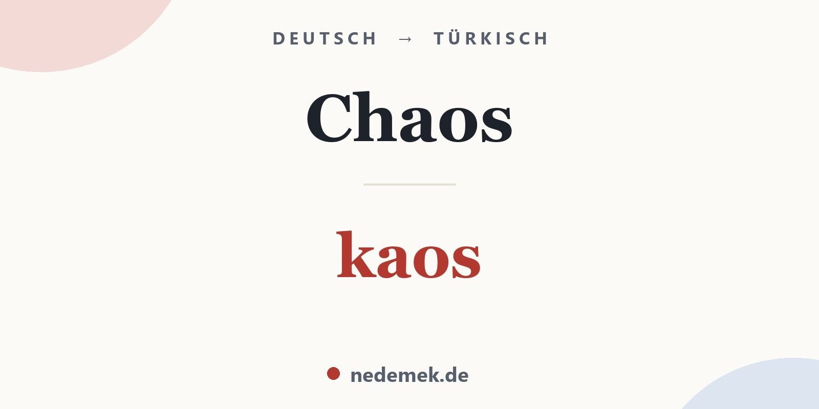 Chaos auf Türkisch: kaos
