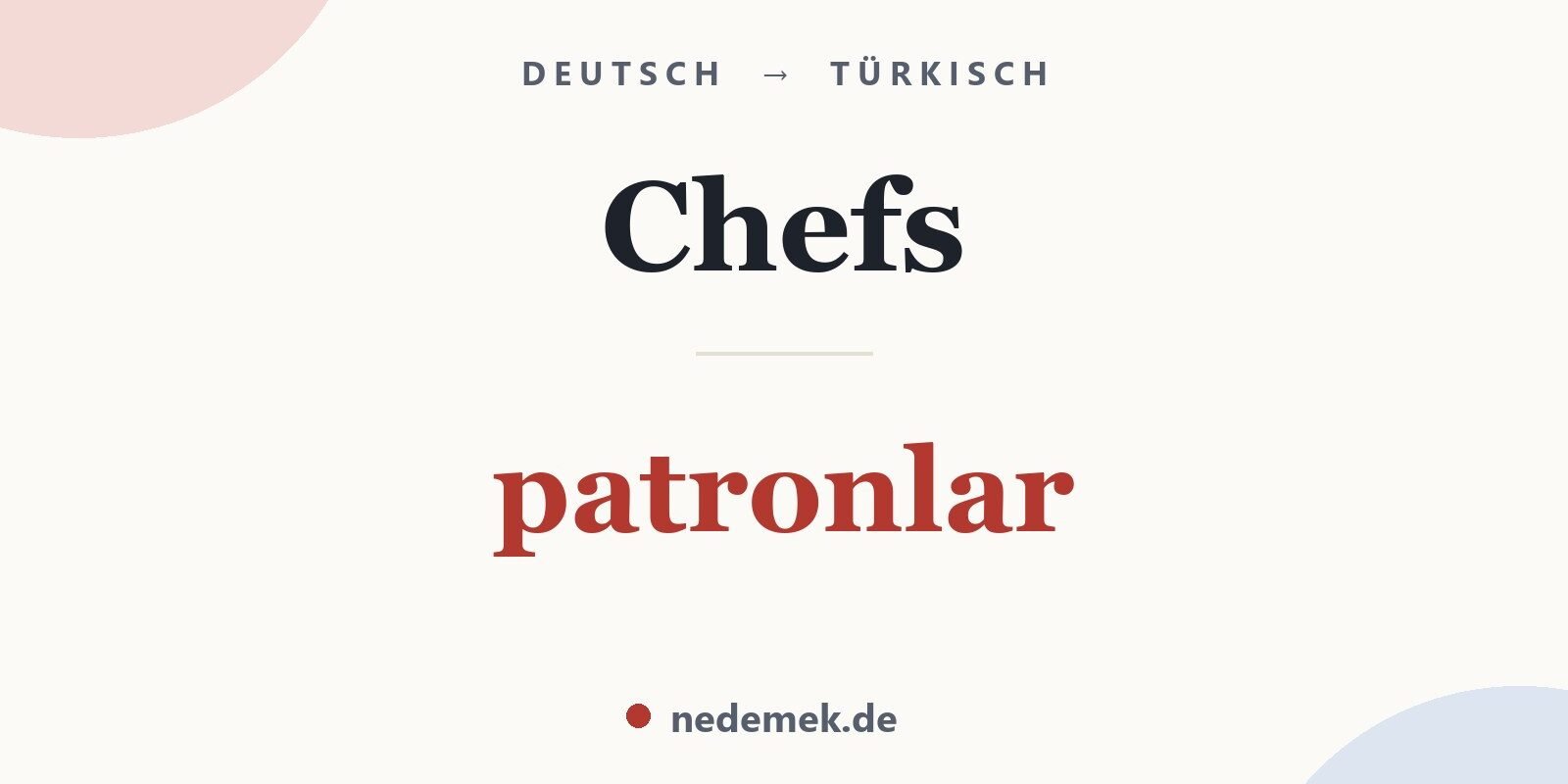Chefs auf Türkisch: patronlar