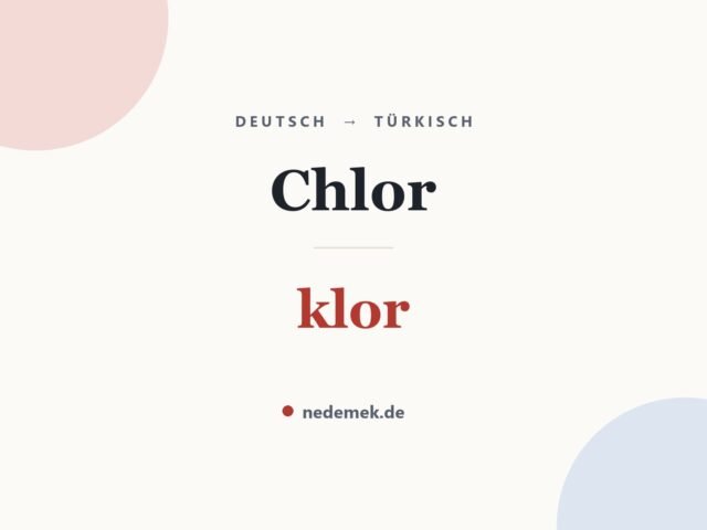 Chlor auf Türkisch: klor