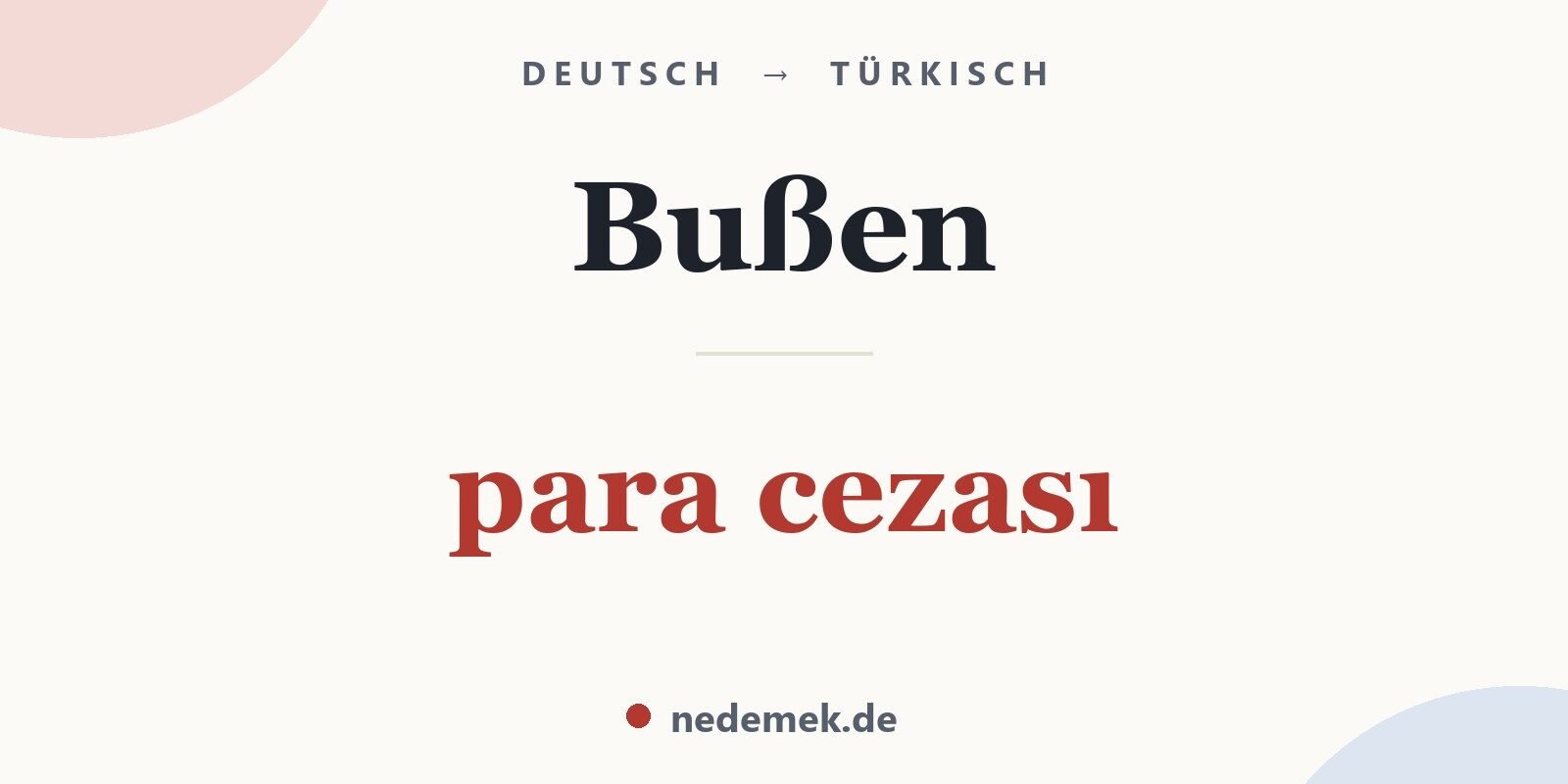 Bußen auf Türkisch: para cezası