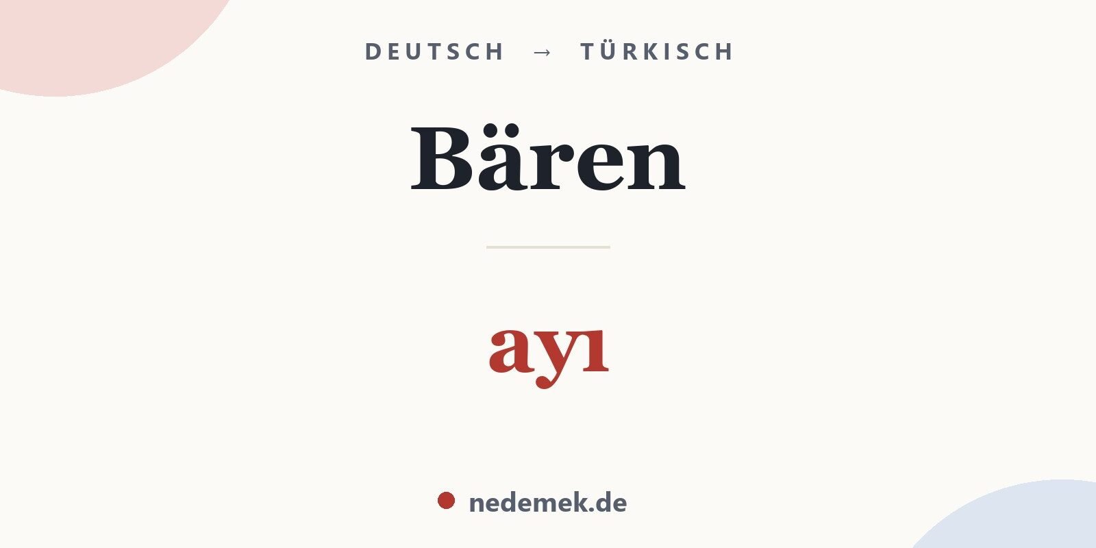 Bären auf Türkisch: ayı