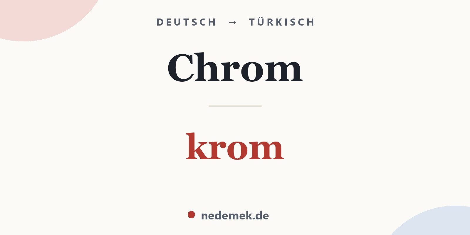 Chrom auf Türkisch: krom