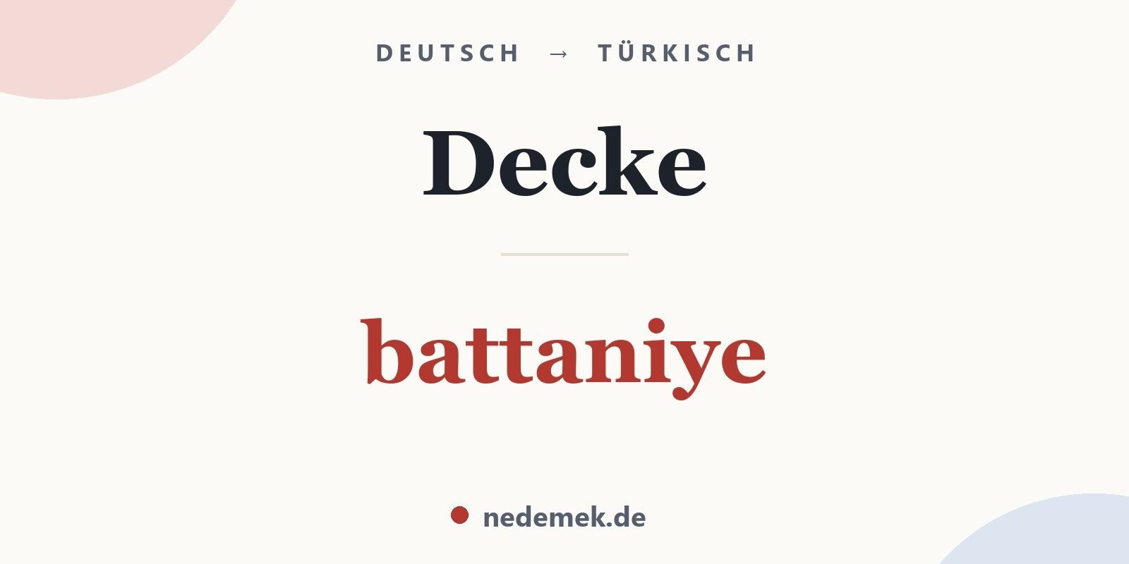 Decke auf Türkisch: battaniye