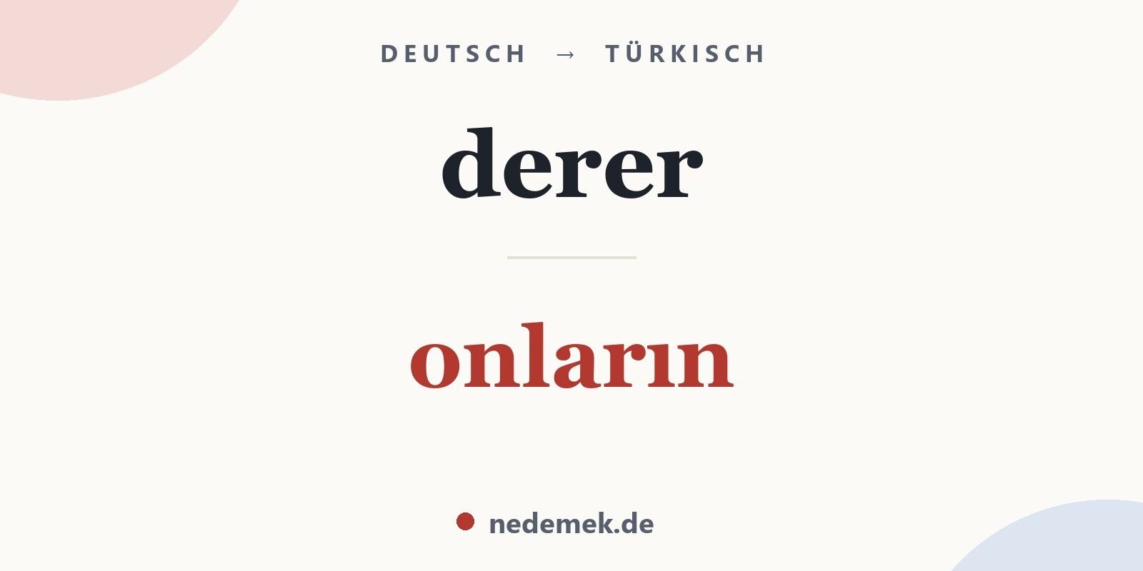 derer auf Türkisch: onların