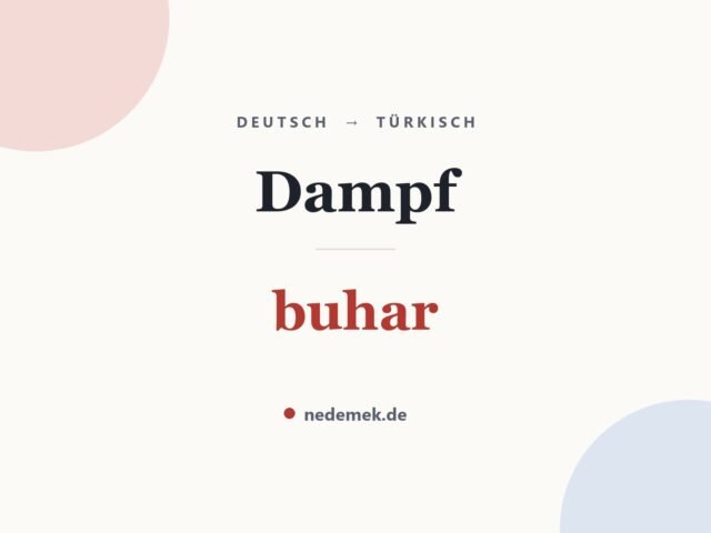Dampf auf Türkisch: buhar