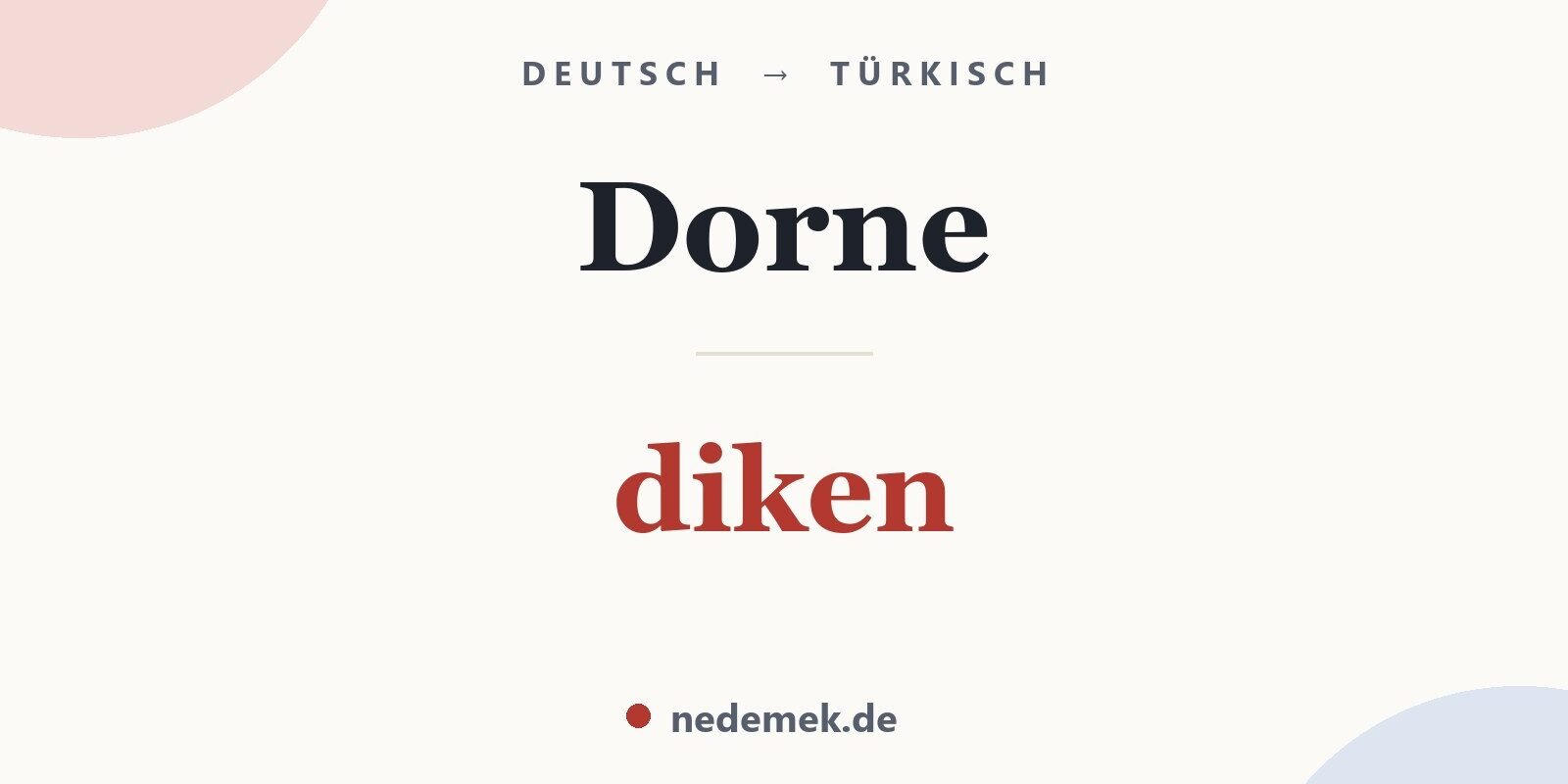 Dorne auf Türkisch: diken