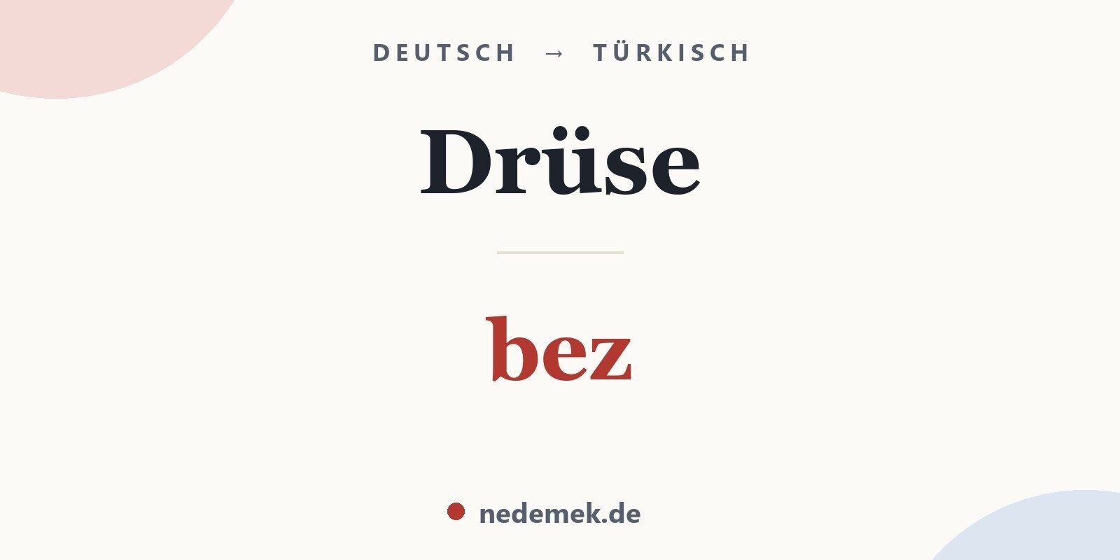 Drüse auf Türkisch: bez