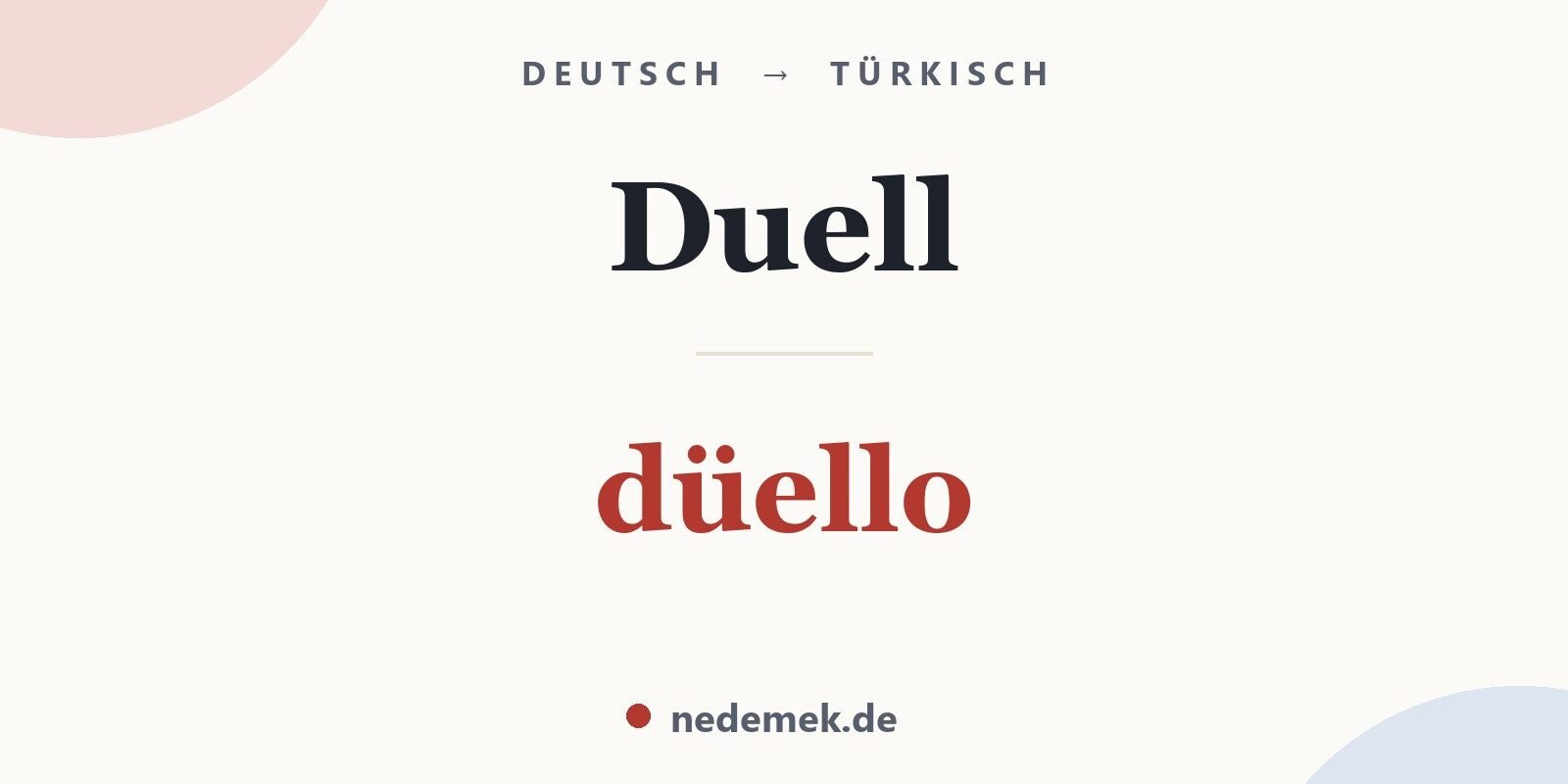 Duell auf Türkisch: düello