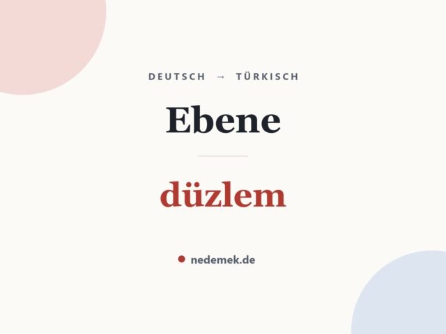 Ebene auf Türkisch: düzlem