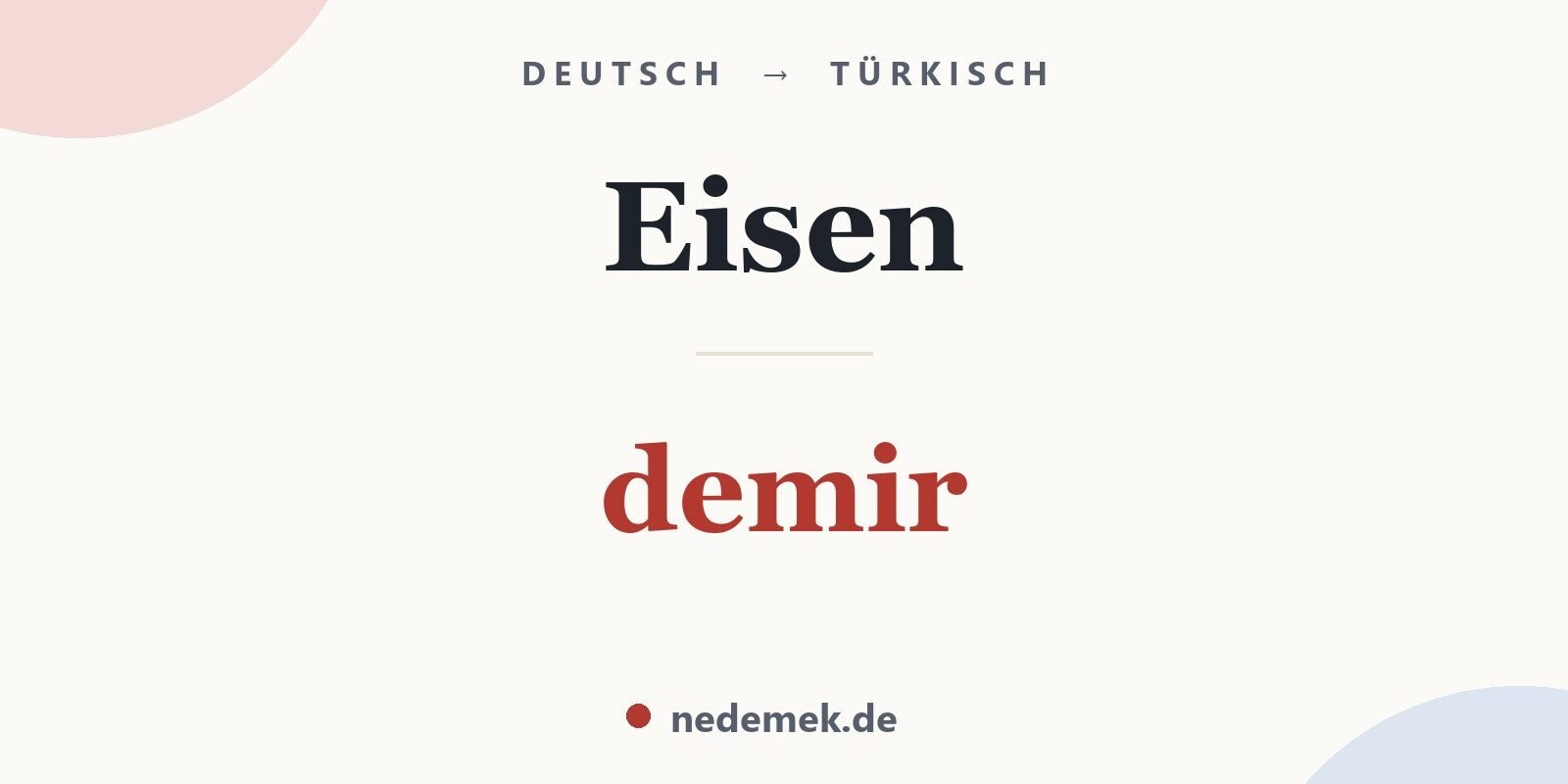 Eisen auf Türkisch: demir