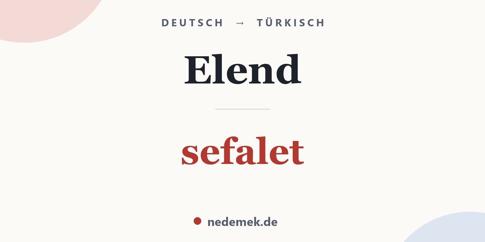 Elend auf Türkisch: sefalet