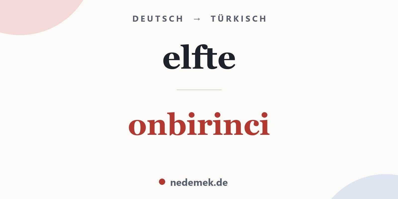 elfte auf Türkisch: onbirinci