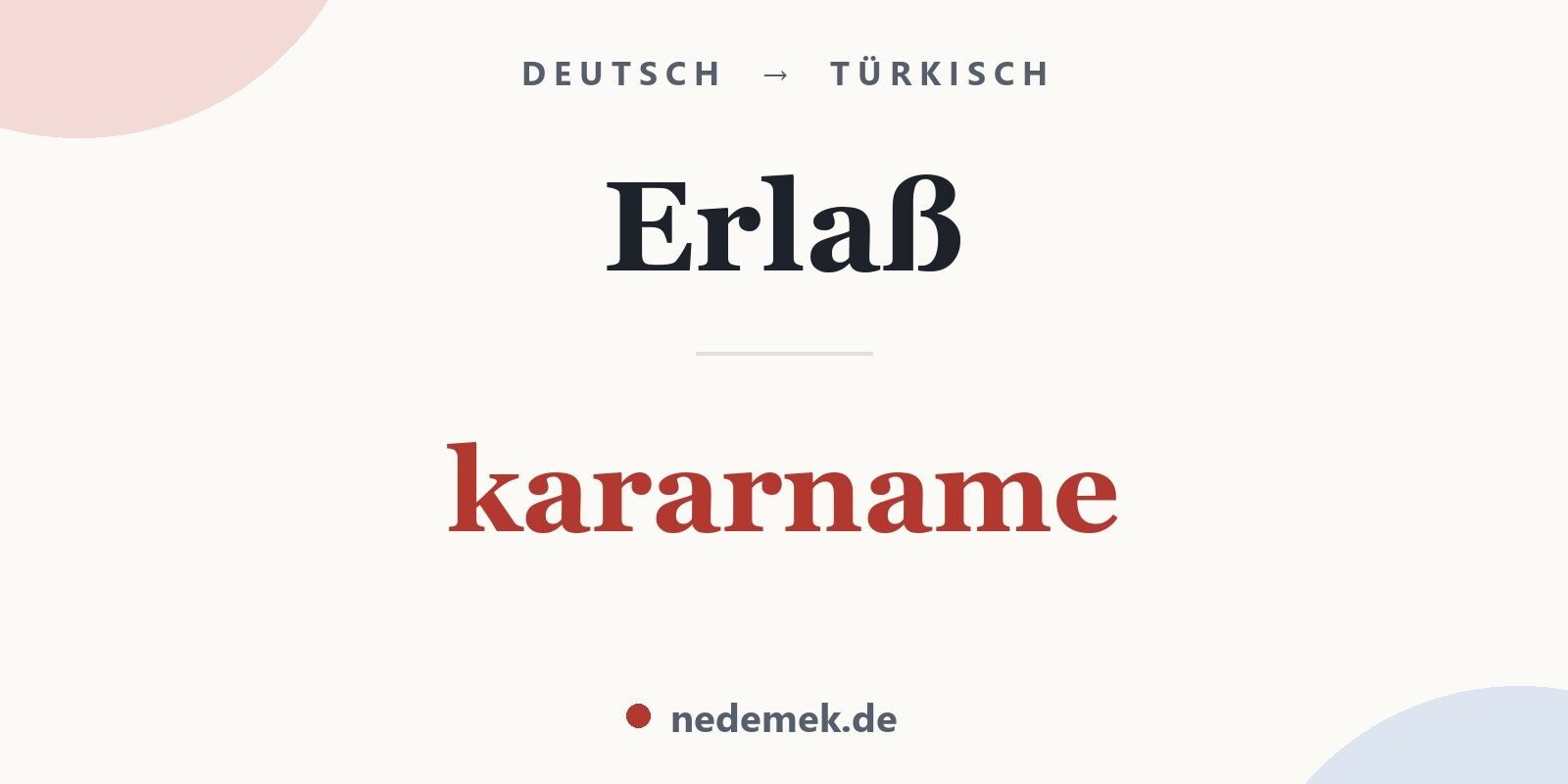 Erlaß auf Türkisch: kararname