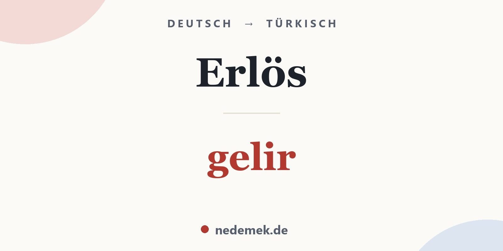 Erlös auf Türkisch: gelir
