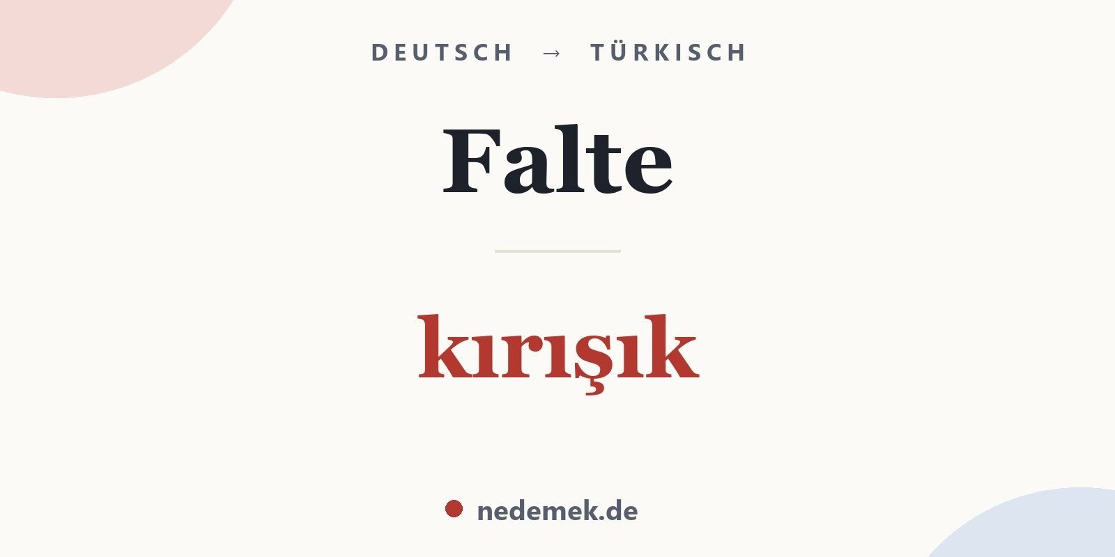 Falte auf Türkisch: kırışık