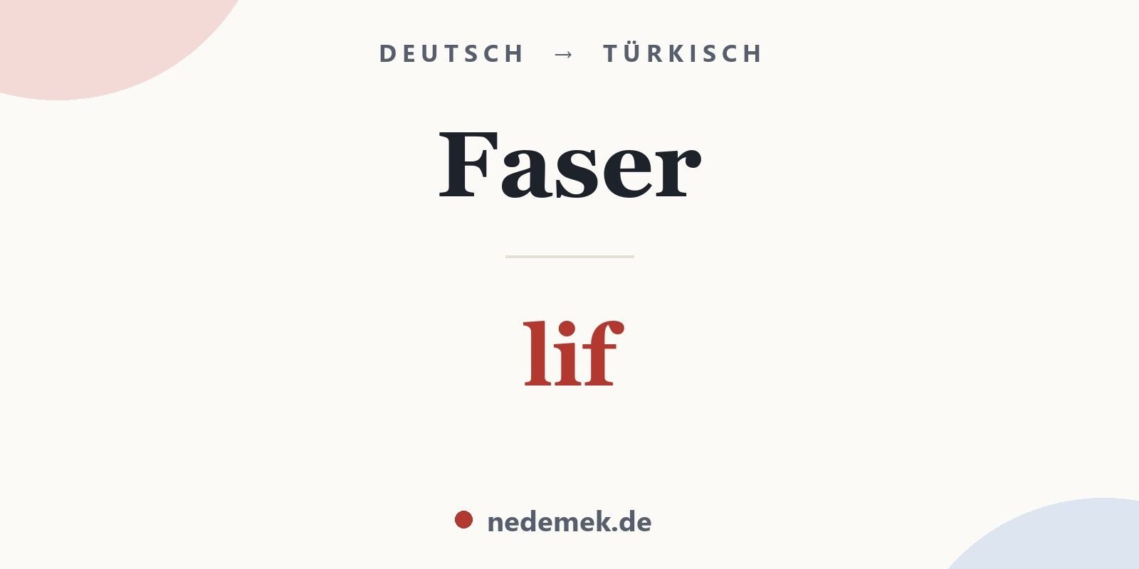 Faser auf Türkisch: lif