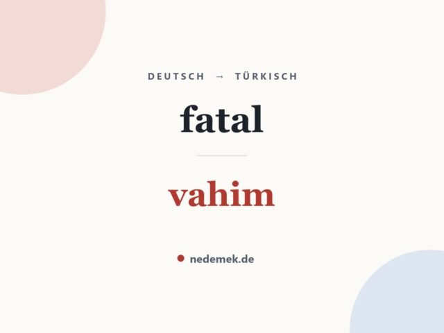 fatal auf Türkisch: vahim