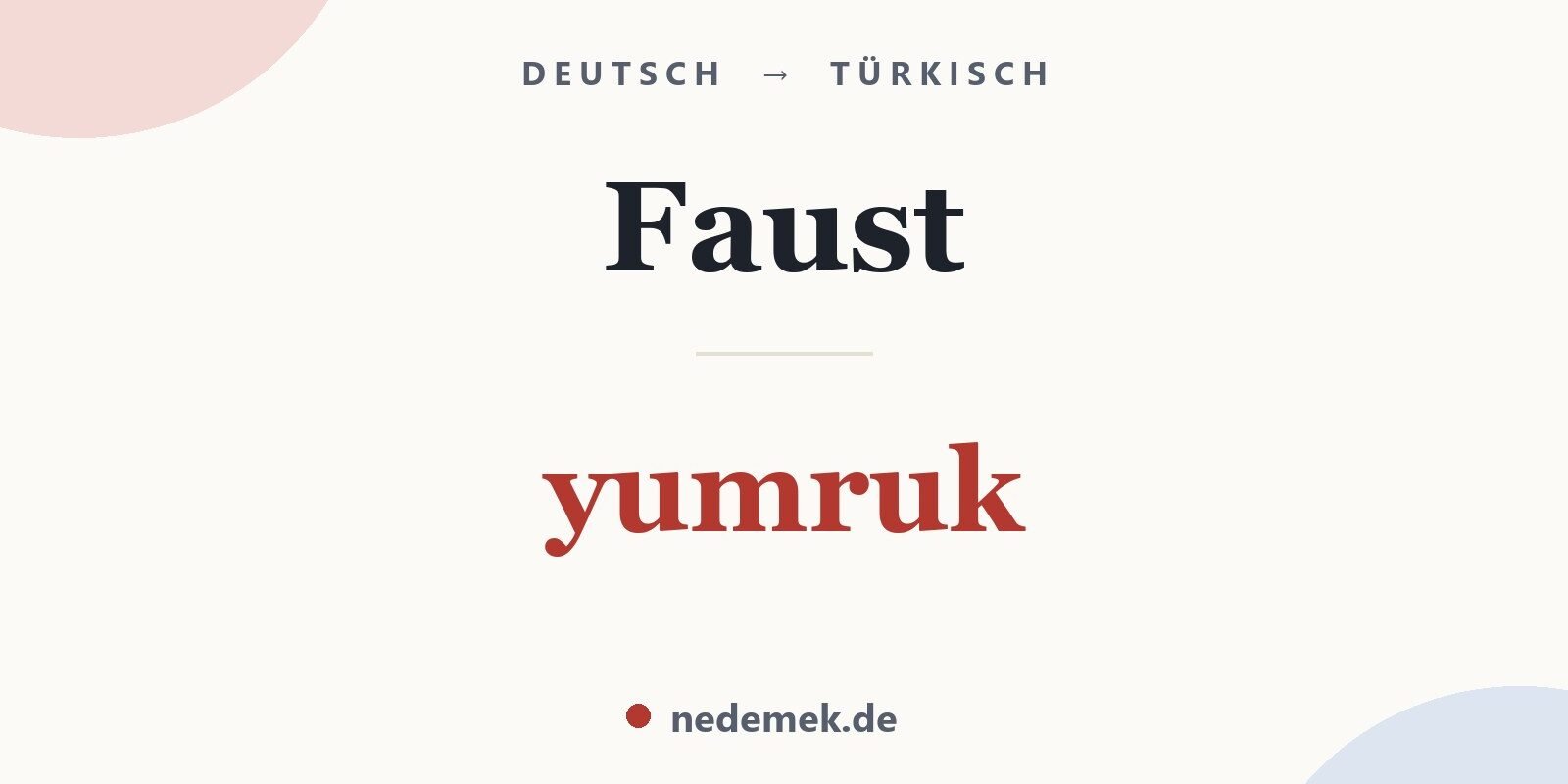 Faust auf Türkisch: yumruk