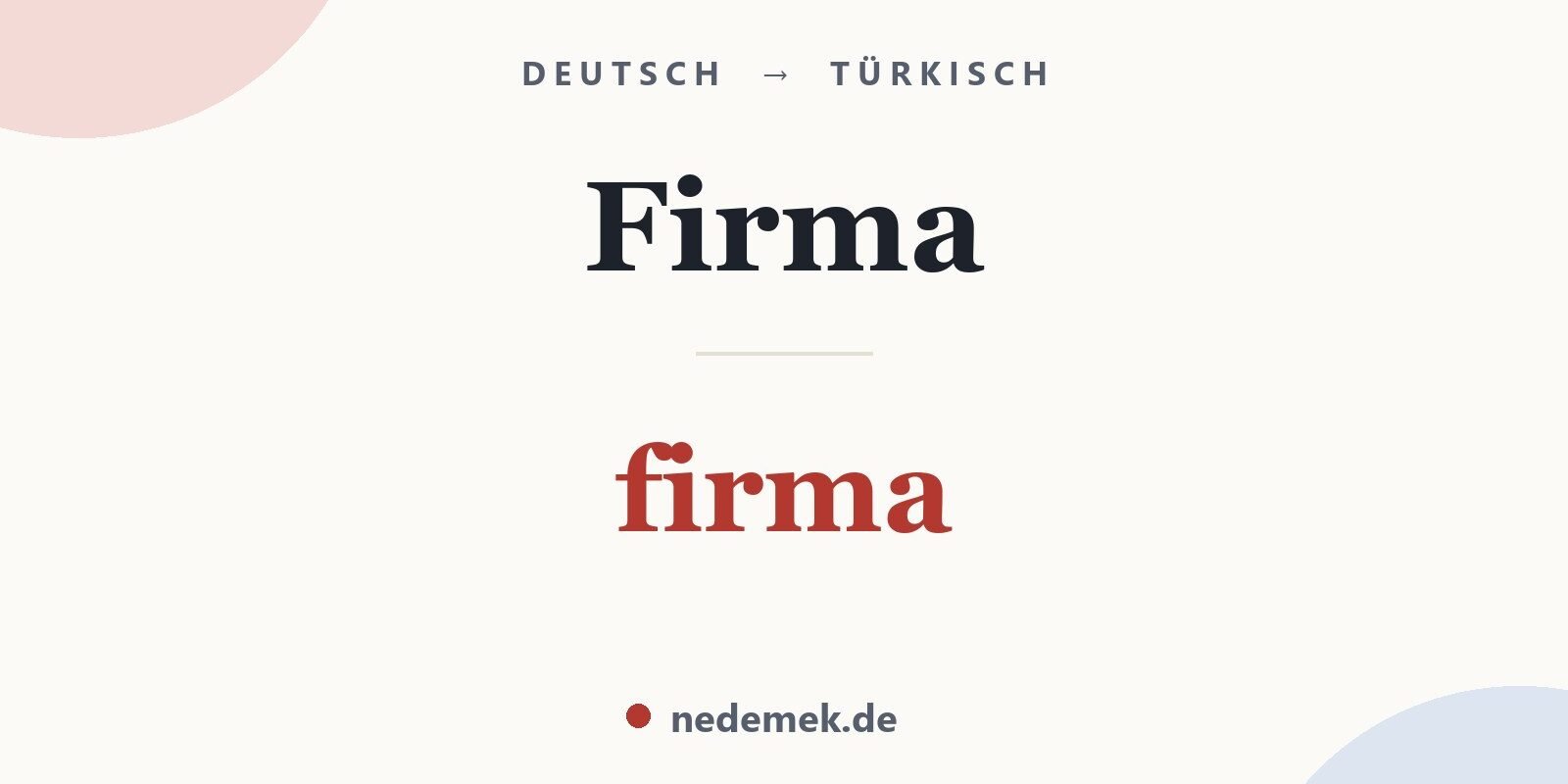 Firma auf Türkisch: firma