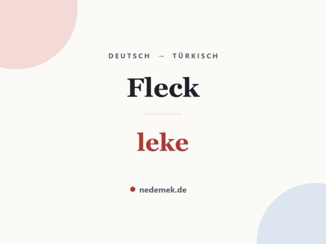 Fleck auf Türkisch: leke