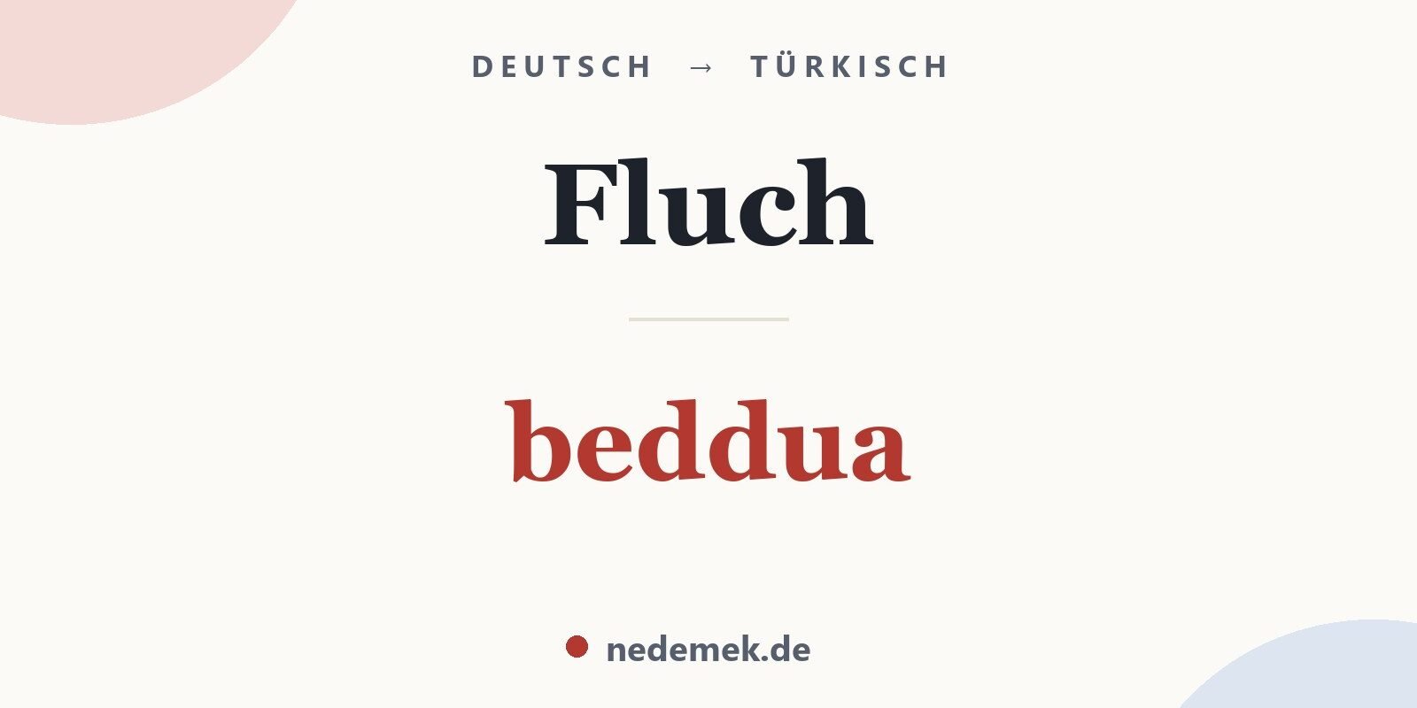 Fluch auf Türkisch: beddua