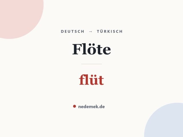 Flöte auf Türkisch: flüt