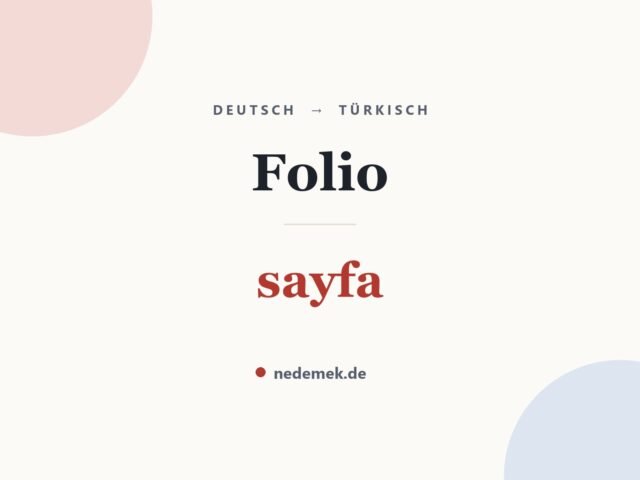 Folio auf Türkisch: sayfa