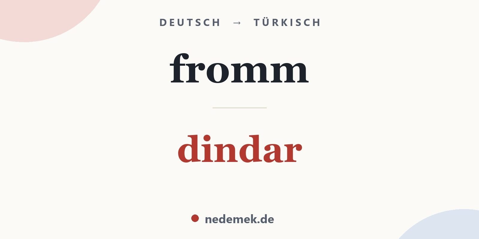 fromm auf Türkisch: dindar